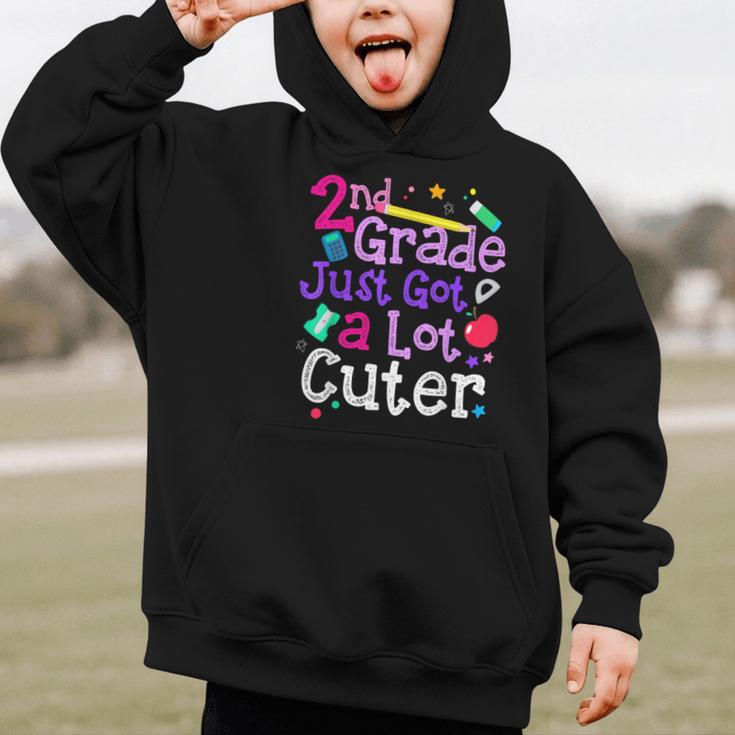 Second Grade Just Got Cuter Cute 2nd Grade Back To School Graphic Kid Hoodie Second Grade Just Got Cuter Cute 2nd Grade Back To School Graphic Kid Hoodie