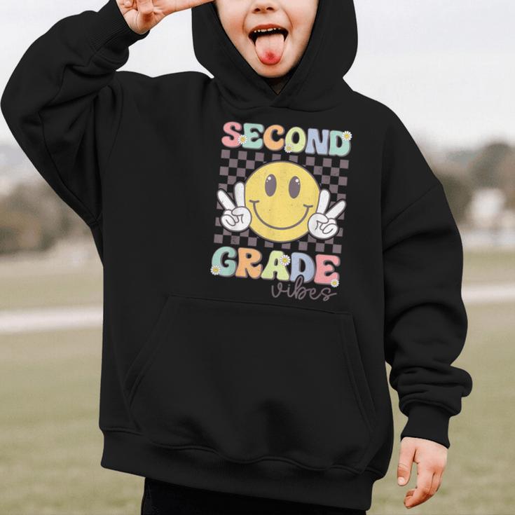 Second Grade Vibes Smile Face 2nd Grade Team Back To School Graphic Kid Hoodie Second Grade Vibes Smile Face 2nd Grade Team Back To School Graphic Kid Hoodie