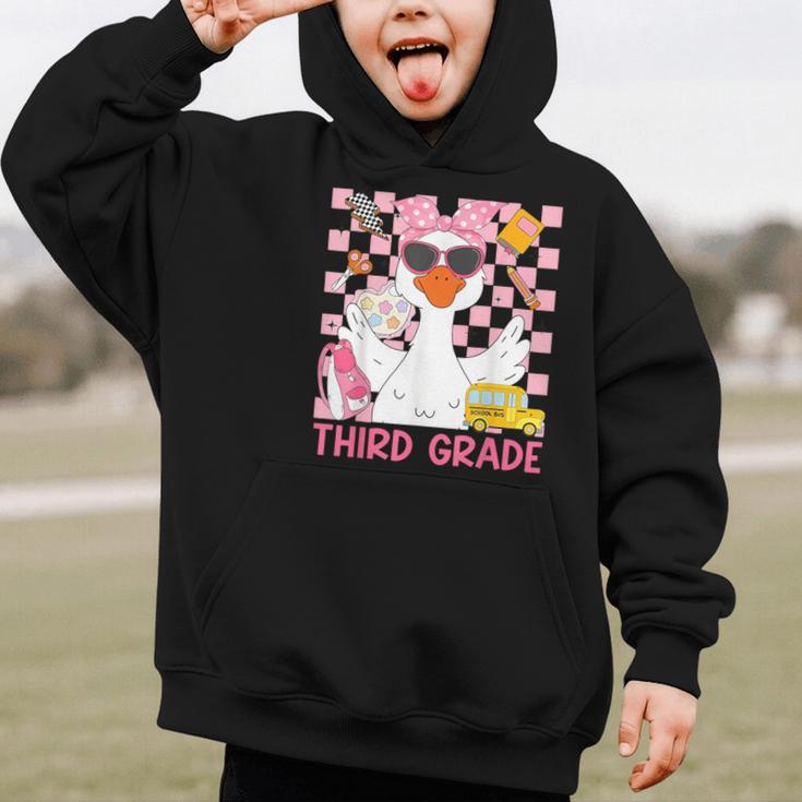 Silly Goose Third Grade Grade Back To School Coquette Girly Graphic Kid Hoodie