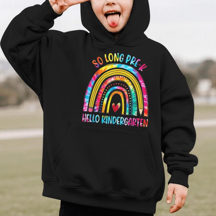 So Long Pre-K Hello Kindergarten Rainbow Back To School Graphic Kid Hoodie So Long Pre-K Hello Kindergarten Rainbow Back To School Graphic Kid Hoodie