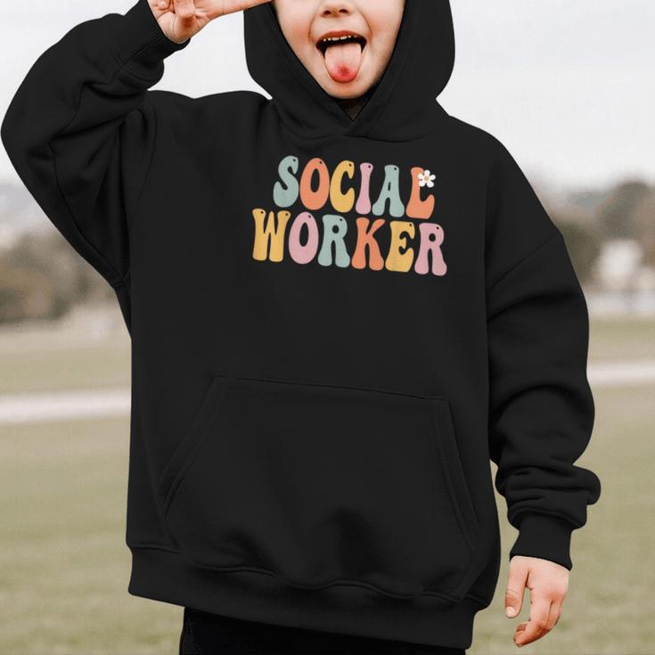 Social Worker Groovy Women Appreciation Day Back To School Graphic Kid Hoodie Social Worker Groovy Women Appreciation Day Back To School Graphic Kid Hoodie