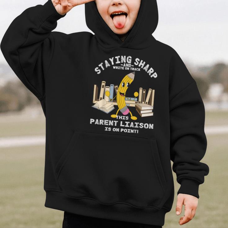 Stay Sharp Parent Liaison Back To School Pencil Graphic Kid Hoodie