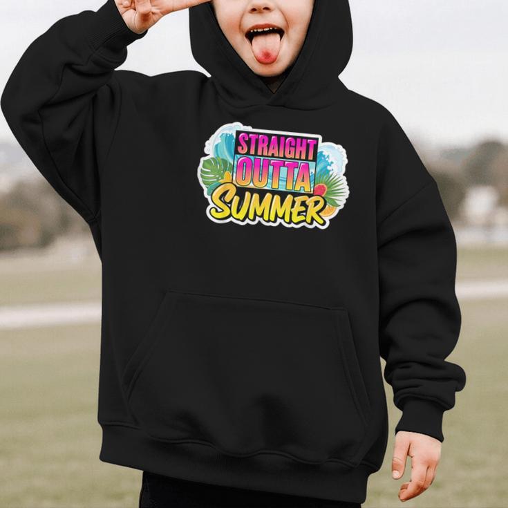 Straight Outta Summer Back To School First Day Fall Autumn Graphic Kid Hoodie