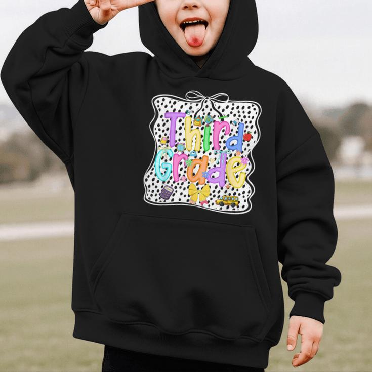 Third Grade Dalmatian Dots 3rd Grade Back To School Girls Graphic Kid Hoodie