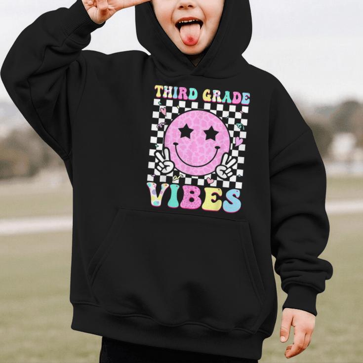 Third Grade Vibes Groovy Back To School 3rd Grade Girls Kids Graphic Kid Hoodie