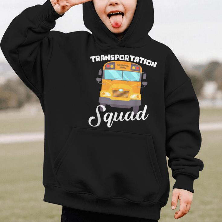 Transportation Squad Back To School Bus Driver Monitor Aide Graphic Kid Hoodie Transportation Squad Back To School Bus Driver Monitor Aide Graphic Kid Hoodie