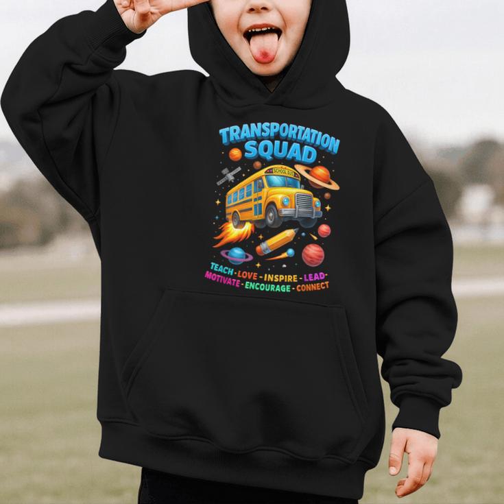 Transportation Squad School Bus Back To School Retro Graphic Kid Hoodie