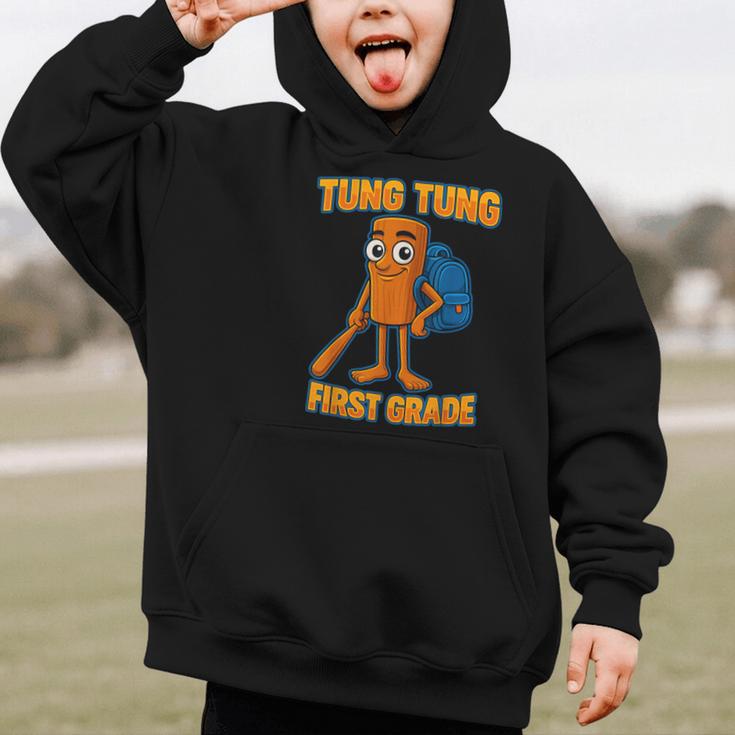 Tung Tung Sahur First Grade Italian Brainrot Back To School Graphic Kid Hoodie