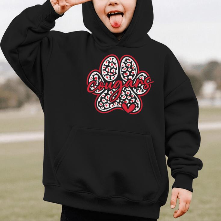 Vintage Cougars School Sports Team Spirit Back To School Graphic Kid Hoodie