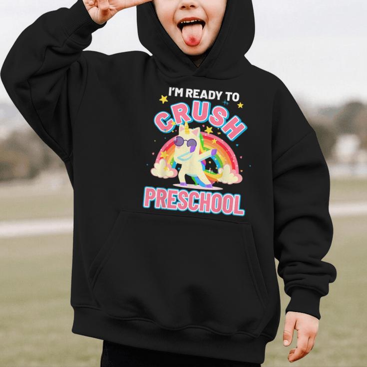 Welcome Back To School Unicorn Crushing Preschool Graphic Kid Hoodie Welcome Back To School Unicorn Crushing Preschool Graphic Kid Hoodie