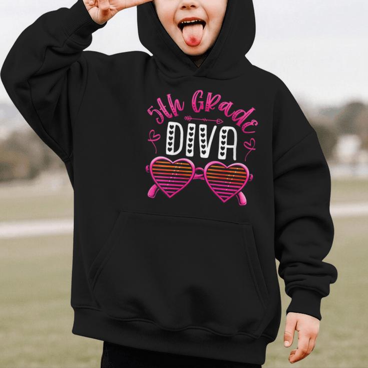 Women's 5th Grade Diva Back To School Fifth Grade For Girls Graphic Kid Hoodie