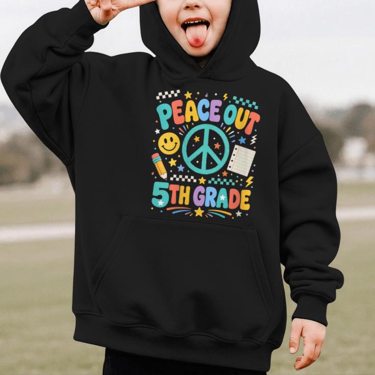 Women's Peace Out 5th Grade Retro Back To School Students Graphic Kid Hoodie Women's Peace Out 5th Grade Retro Back To School Students Graphic Kid Hoodie
