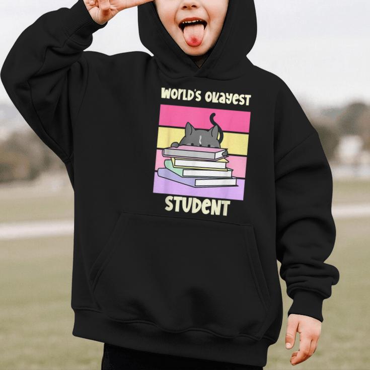 World's Okayest Student Fun Back To School & New Term Graphic Kid Hoodie World's Okayest Student Fun Back To School & New Term Graphic Kid Hoodie