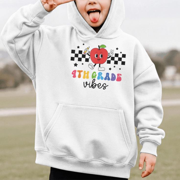 4th Grade Vibes Retro Groovy Apple Back To School Graphic Kid Hoodie 4th Grade Vibes Retro Groovy Apple Back To School Graphic Kid Hoodie