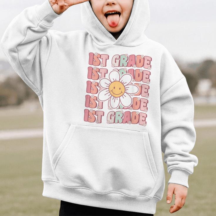 70s Groovy 1st Grade Back To School First Day Of First Grade Graphic Kid Hoodie 70s Groovy 1st Grade Back To School First Day Of First Grade Graphic Kid Hoodie