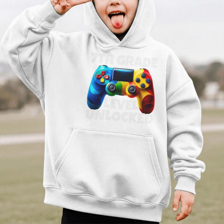 7th Grade Level Unlocked Back To School Gamer Boys Girls Graphic Kid Hoodie 7th Grade Level Unlocked Back To School Gamer Boys Girls Graphic Kid Hoodie