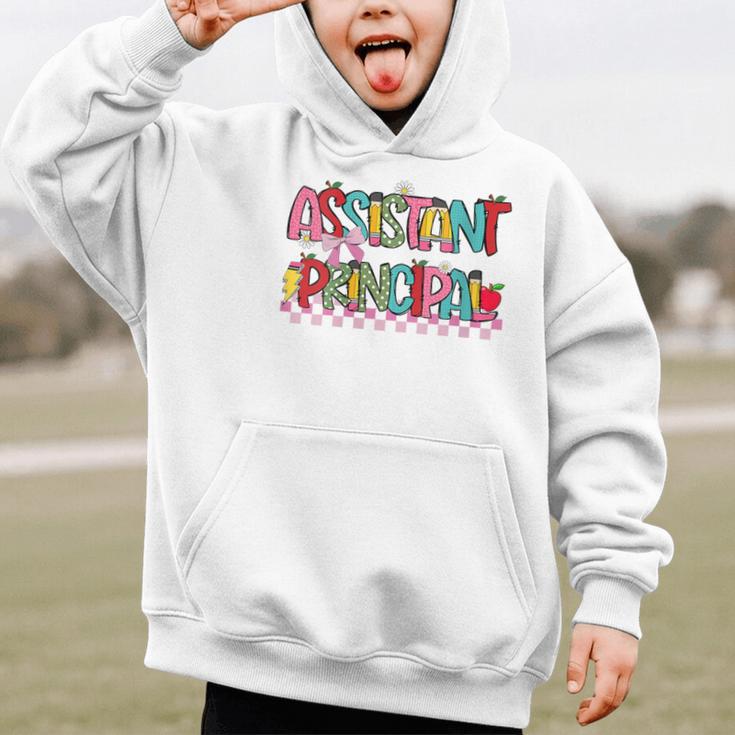 Assistant Principal Coquette Bow Pencil Cute Back To School Graphic Kid Hoodie