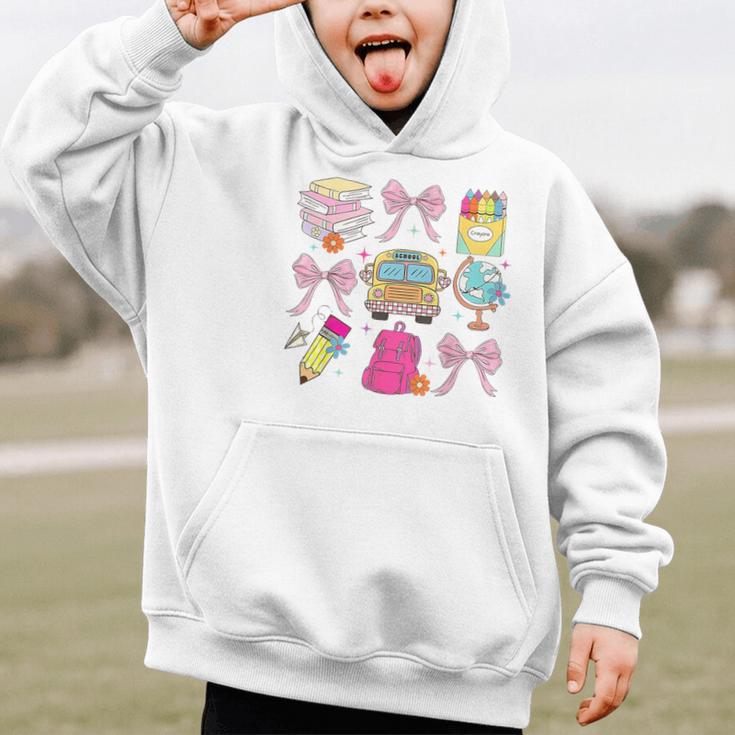 Back To School Coquette School Bus Pencil Graphic Kid Hoodie