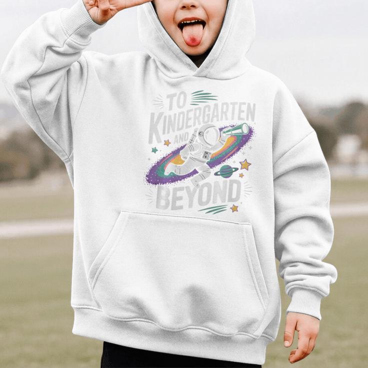 Back To School To Kindergarten And Beyond Astronaut In Space Premium Tri-Blend Graphic Kid Hoodie