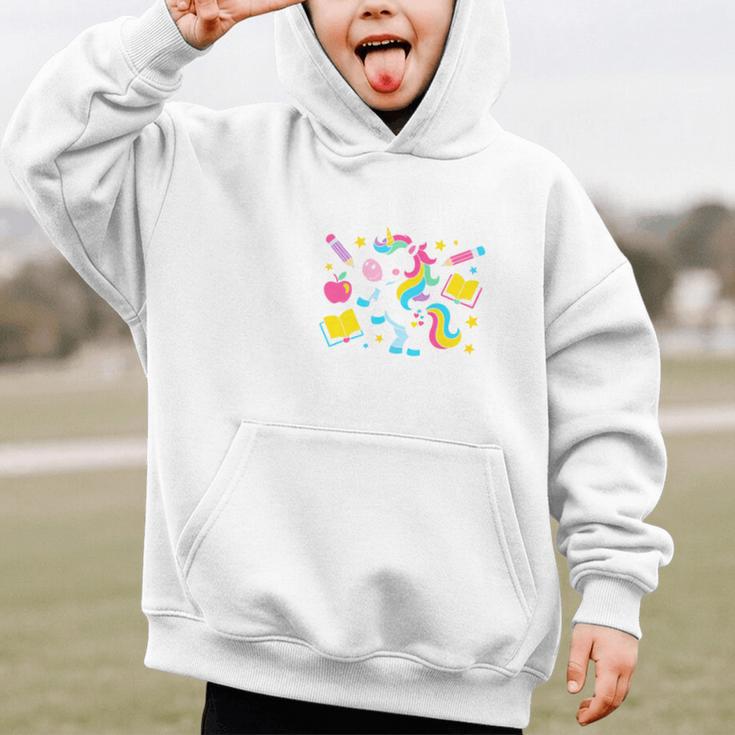 Back To School Unicorn First Grade Here I Come Premium Tri-Blend Graphic Kid Hoodie