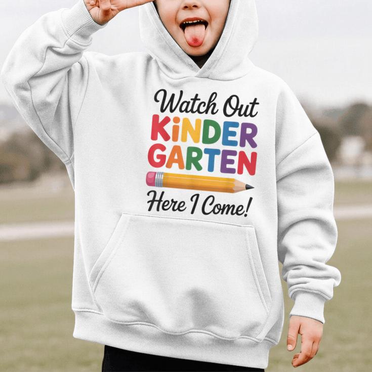 Back To School Watch Out Kindergarten Here I Come Kids Graphic Kid Hoodie