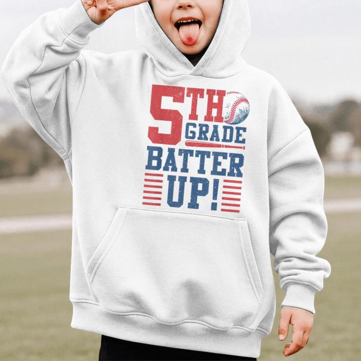 Baseball Fifth Grade Back To School 5th Grade Batter Up Graphic Kid Hoodie