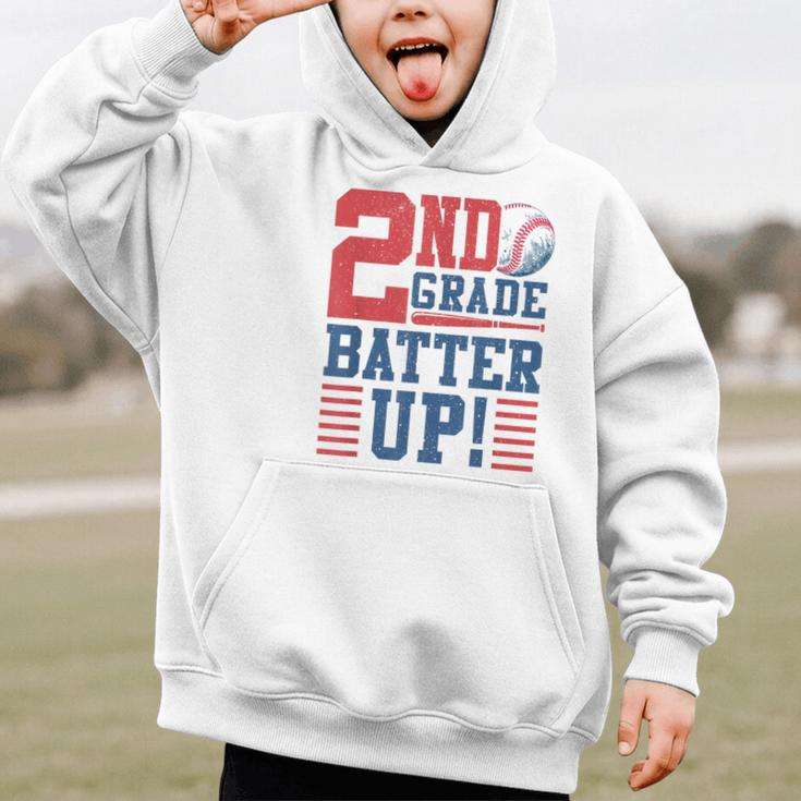 Baseball Second Grade Back To School 2nd Grade Batter Up Graphic Kid Hoodie