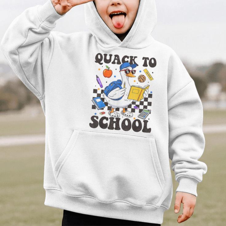 Boys Kid Back To School Goose Quackers Quack To School Graphic Kid Hoodie