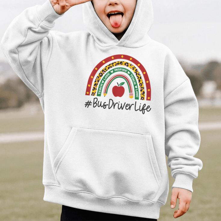 Bus Driver Rainbow Appreciation Day Hello Back To School Graphic Kid Hoodie