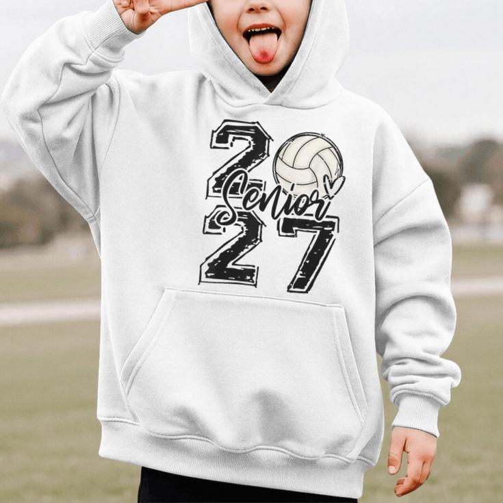 Class Of 2027 Volleyball Senior 2027 Back To School Graphic Kid Hoodie