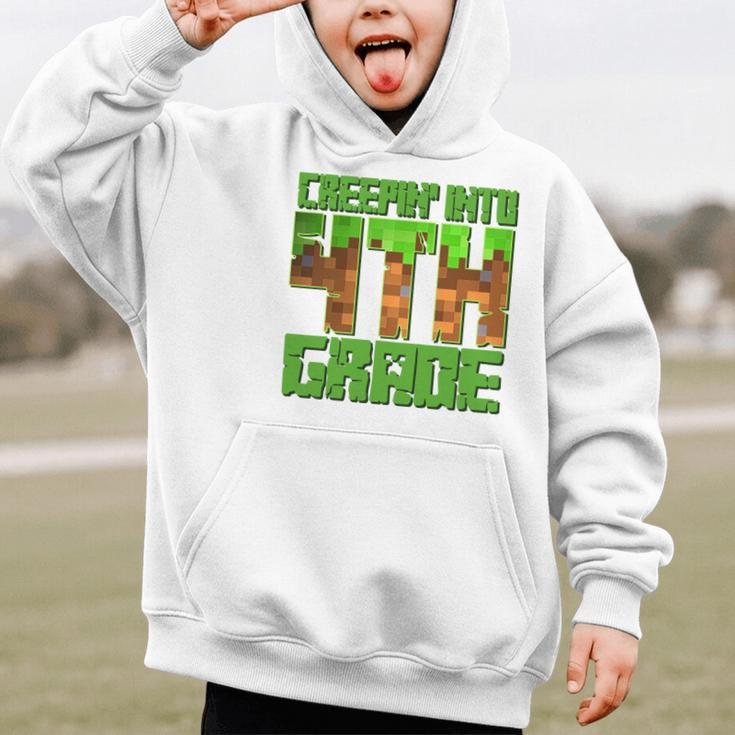 Creepin’ Into 4th Grade Kids Boy Gamer Pixel Back To School Performance Graphic Kid Hoodie