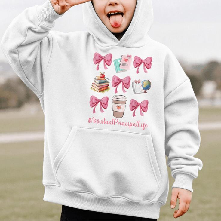 Cute Coquette Bows Assistant Principal Life Back To School Graphic Kid Hoodie Cute Coquette Bows Assistant Principal Life Back To School Graphic Kid Hoodie