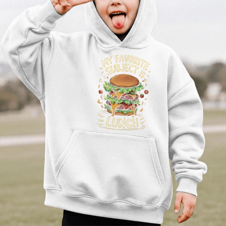 My Favorite Subject Is Lunch Hamburger Back To School Premium Tri-Blend Graphic Kid Hoodie My Favorite Subject Is Lunch Hamburger Back To School Premium Tri-Blend Graphic Kid Hoodie