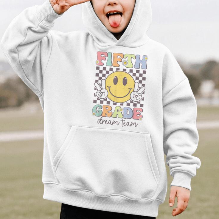 Fifth Grade Dream Team Smile Face Back To School 5th Grade Graphic Kid Hoodie Fifth Grade Dream Team Smile Face Back To School 5th Grade Graphic Kid Hoodie