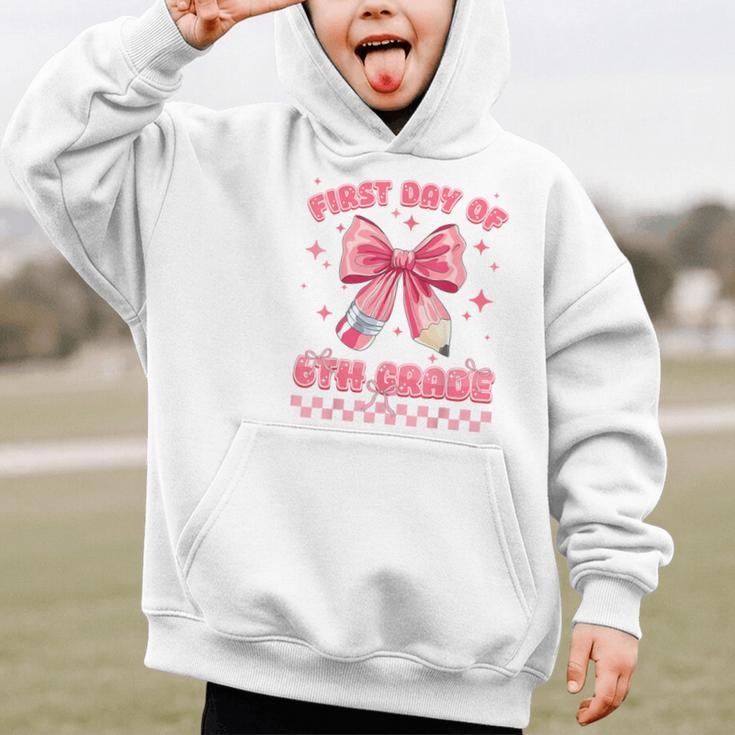 First Day Of 6th Grade Coquette Back To School Girls Kids Graphic Kid Hoodie