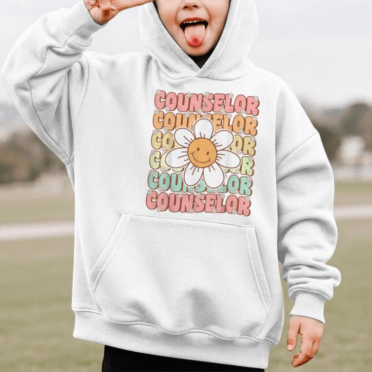 Groovy School Counselor Cute Daisy Flower Back To School Graphic Kid Hoodie Groovy School Counselor Cute Daisy Flower Back To School Graphic Kid Hoodie