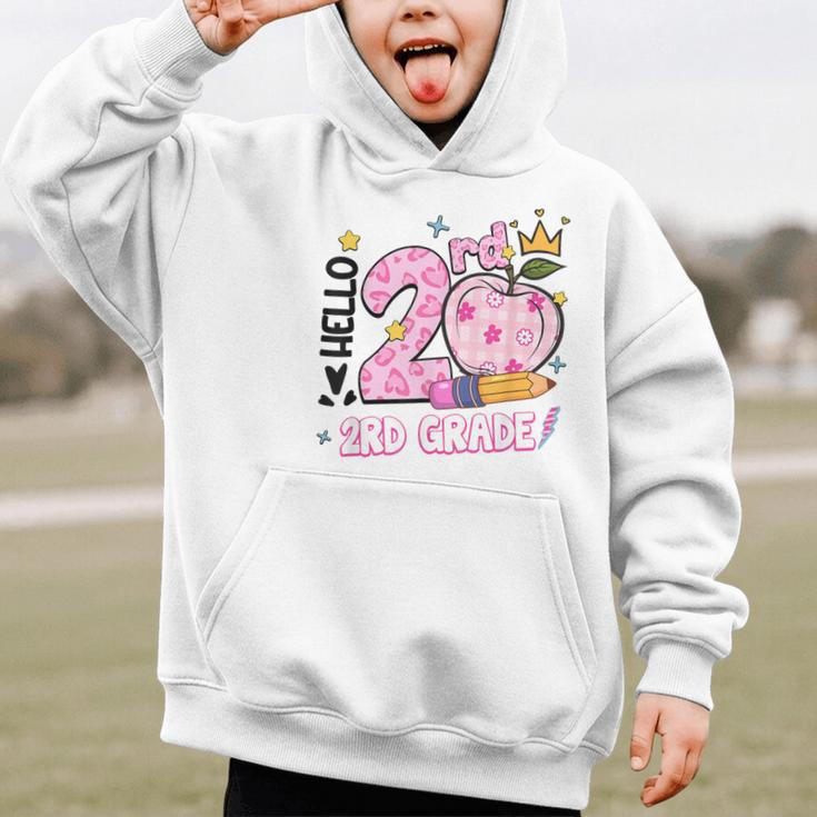 Hello Second 2nd Grade Leopard Tie Dye Girl Back To School Graphic Kid Hoodie