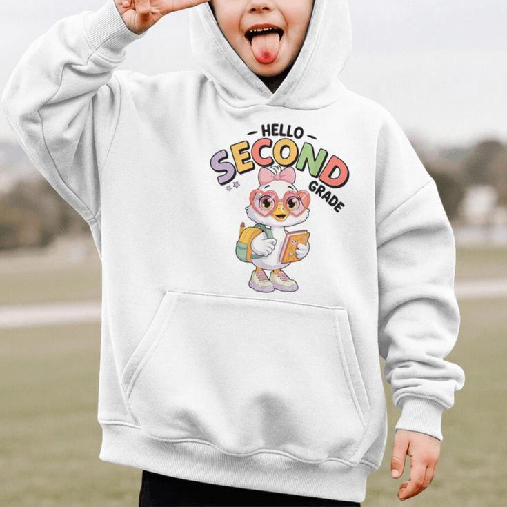 Hello Second Grade Cute Goose Back To School 2nd Grade Girls Graphic Kid Hoodie Hello Second Grade Cute Goose Back To School 2nd Grade Girls Graphic Kid Hoodie
