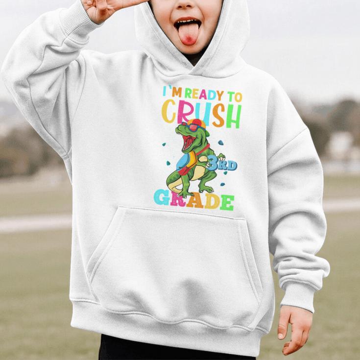 I'm Ready To Crush 3rd Grade Dinosaur Back To School Graphic Kid Hoodie