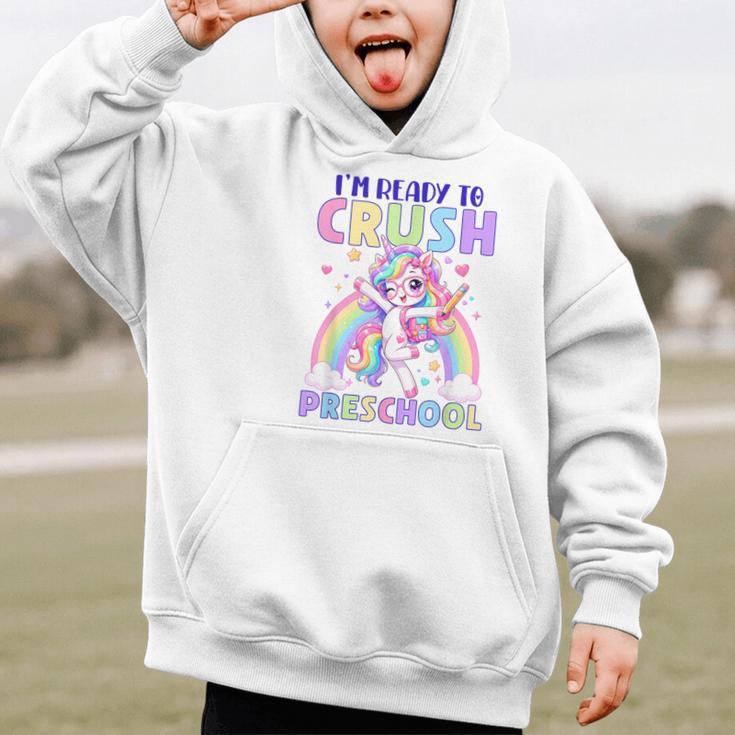 I'm Ready To Crush Preschool Unicorn Girls Back To School Graphic Kid Hoodie I'm Ready To Crush Preschool Unicorn Girls Back To School Graphic Kid Hoodie