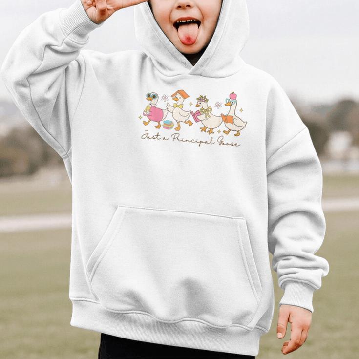 Just a Principal Goose Back To School Silly Goose Principal Graphic Kid Hoodie Just a Principal Goose Back To School Silly Goose Principal Graphic Kid Hoodie