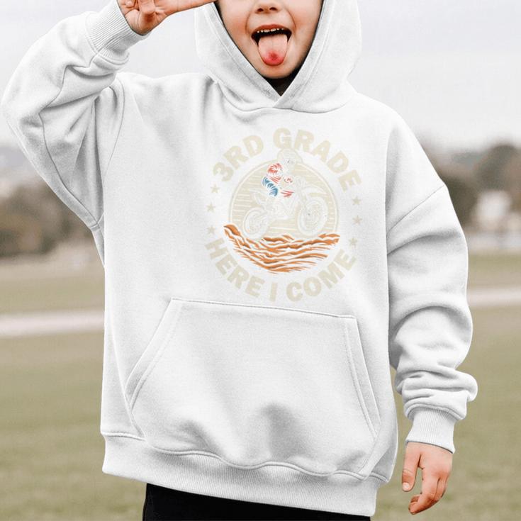 Kids Back To School 3rd Grade Here I Come Motocross Dirt Bike Performance Graphic Kid Hoodie