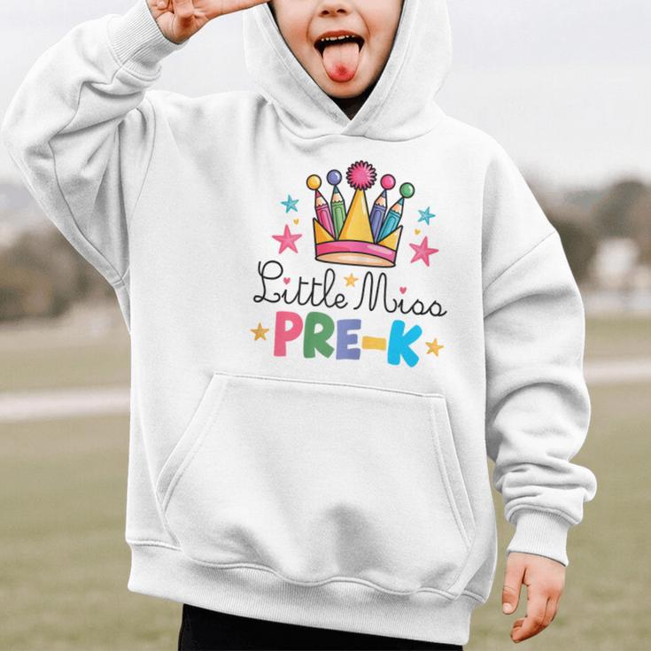 Miss Pre-K Pencils Crown Cute Back To School First Day Girls Graphic Kid Hoodie