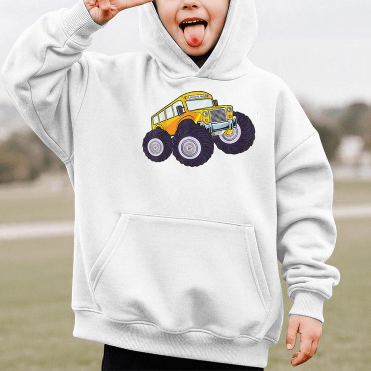 Monster Truck School Bus Yellow Back To School Kids Toddler Graphic Kid Hoodie Monster Truck School Bus Yellow Back To School Kids Toddler Graphic Kid Hoodie