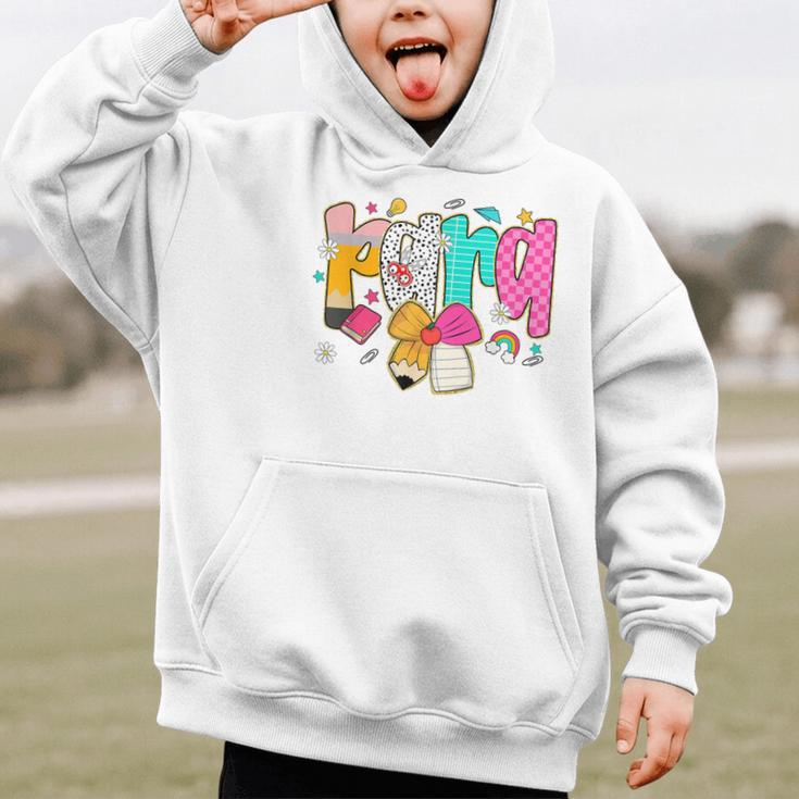Para Paraprofessional Coquette First Day Back To School Graphic Kid Hoodie