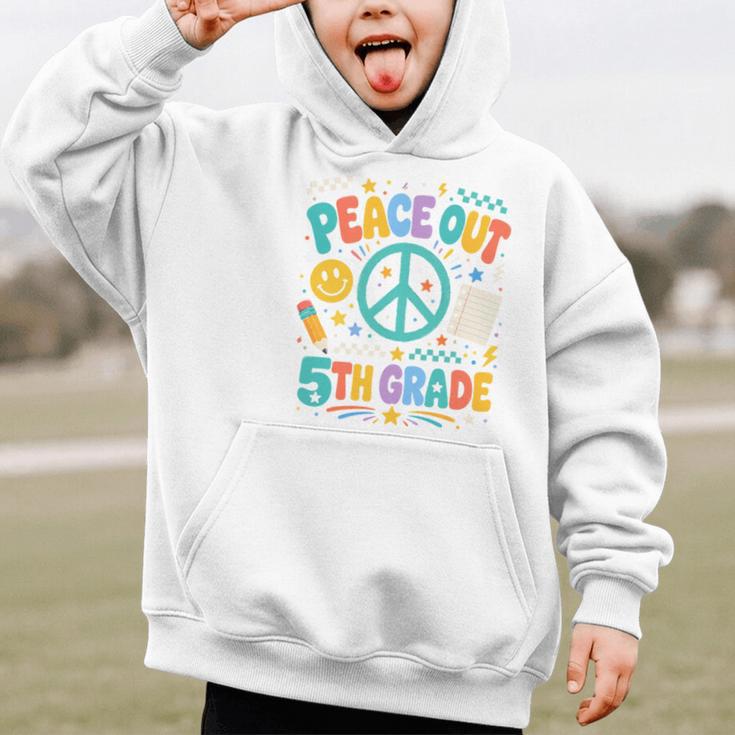 Peace Out 5th Grade Retro Back To School Students Graphic Kid Hoodie Peace Out 5th Grade Retro Back To School Students Graphic Kid Hoodie