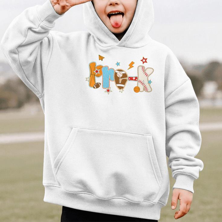 Pre K Preschool Football Basketball Baseball Back To School Graphic Kid Hoodie Pre K Preschool Football Basketball Baseball Back To School Graphic Kid Hoodie