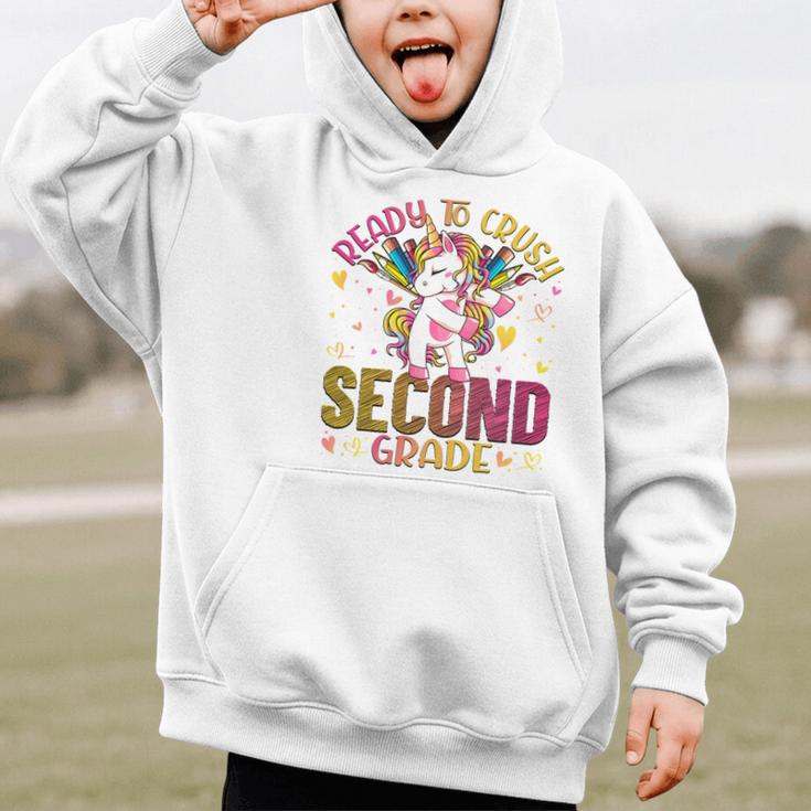 Ready To Crush Second 2nd Grade Back To School Unicorn Kids Performance Graphic Kid Hoodie Ready To Crush Second 2nd Grade Back To School Unicorn Kids Performance Graphic Kid Hoodie