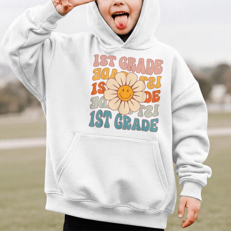 Retro 1st Grade Daisy Colorful Back To School First Grade Graphic Kid Hoodie Retro 1st Grade Daisy Colorful Back To School First Grade Graphic Kid Hoodie