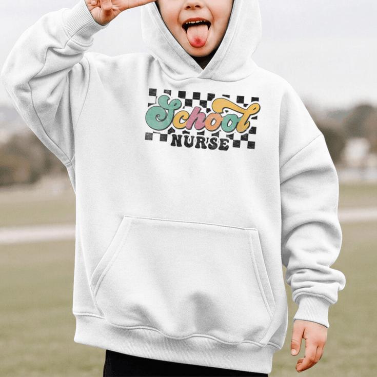Retro Checkered School Nurse Squad Back To School Graduation Graphic Kid Hoodie Retro Checkered School Nurse Squad Back To School Graduation Graphic Kid Hoodie